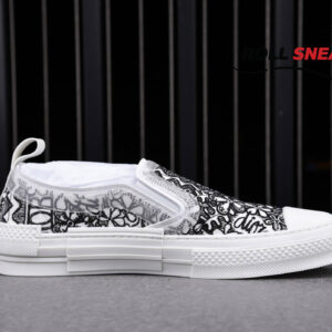 Dior B23 Slip On Sneaker Black White Embroidery