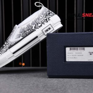 Dior B23 Slip On Sneaker Black White Embroidery