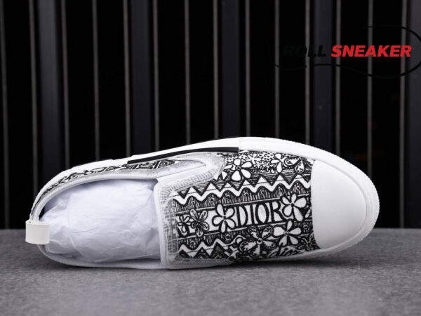 Dior B23 Slip On Sneaker Black White Embroidery
