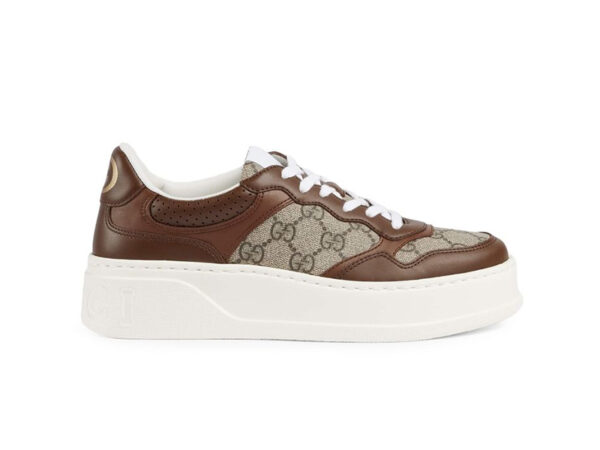 GUCCI Leather GG-Print Sneakers