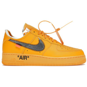 Nike Air Force 1 x Off White University Gold Metallic Silver