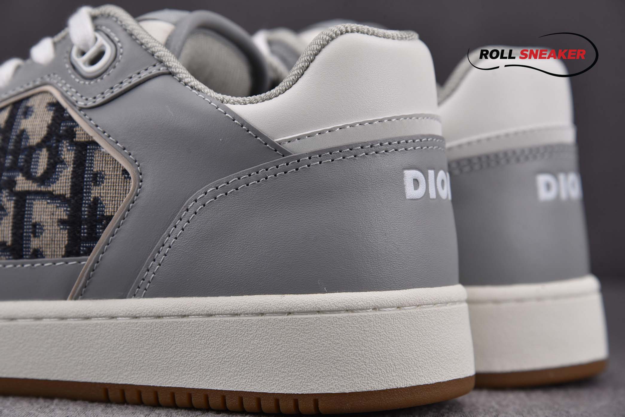 Dior B27 Low Gray White họa tiết vải Oblique Jacquard 