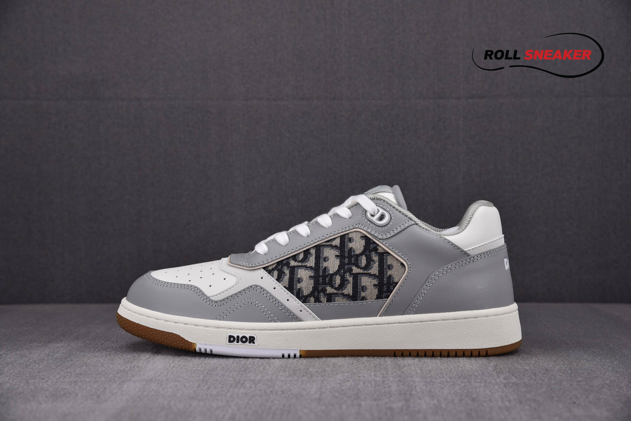 Dior B27 Low Gray White họa tiết vải Oblique Jacquard 