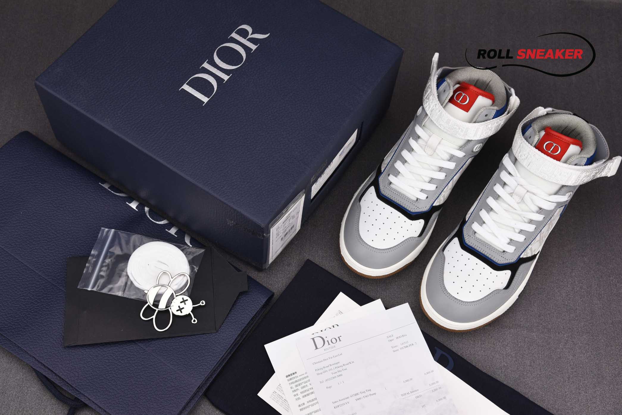 Dior B27 Mid-Top Sneaker Blue, Gray and White