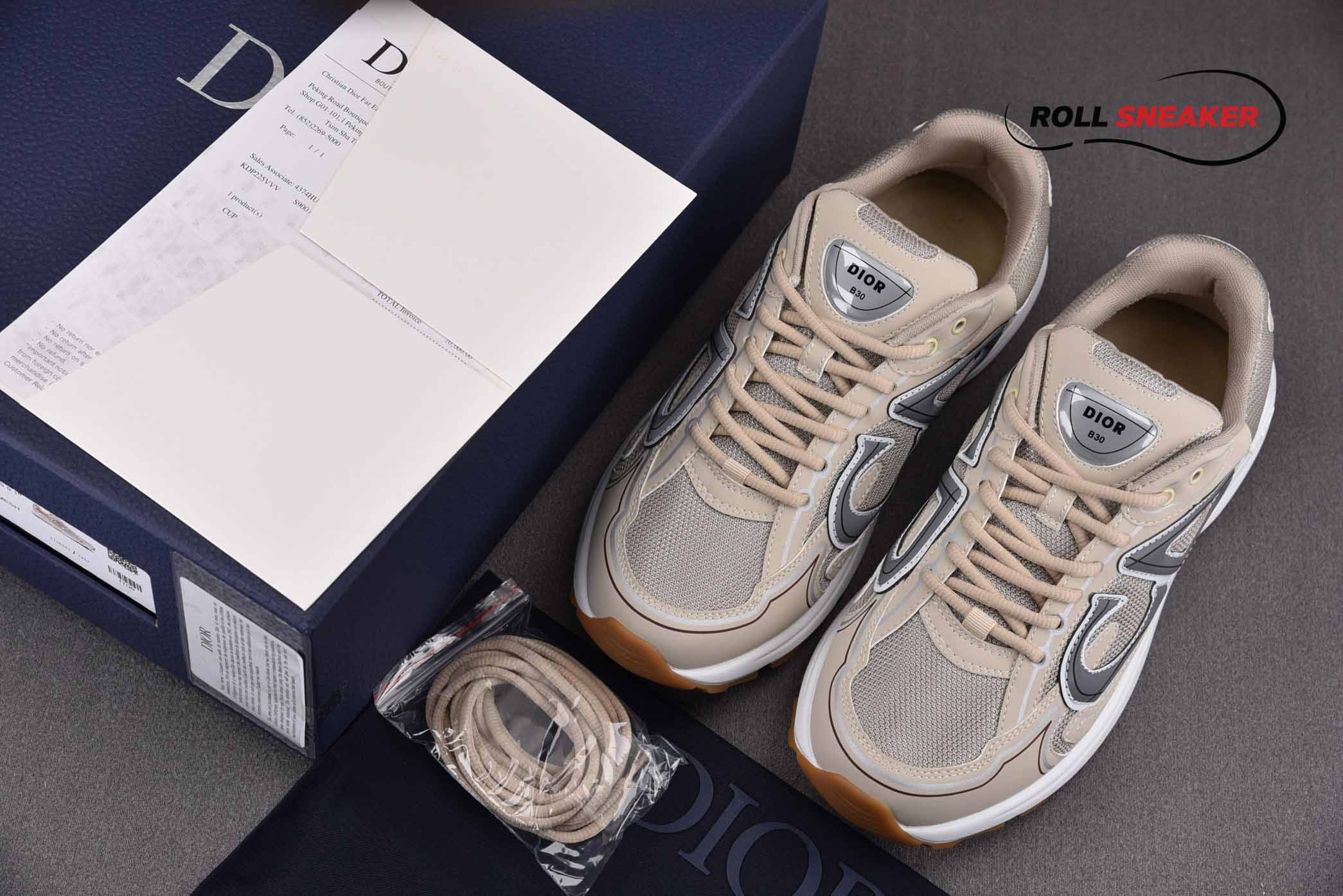 Dior B30 Sneaker Cream Mesh and Technical Fabric 