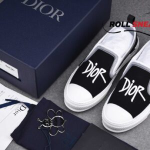 Dior Stussy B23 Slip-On Black White