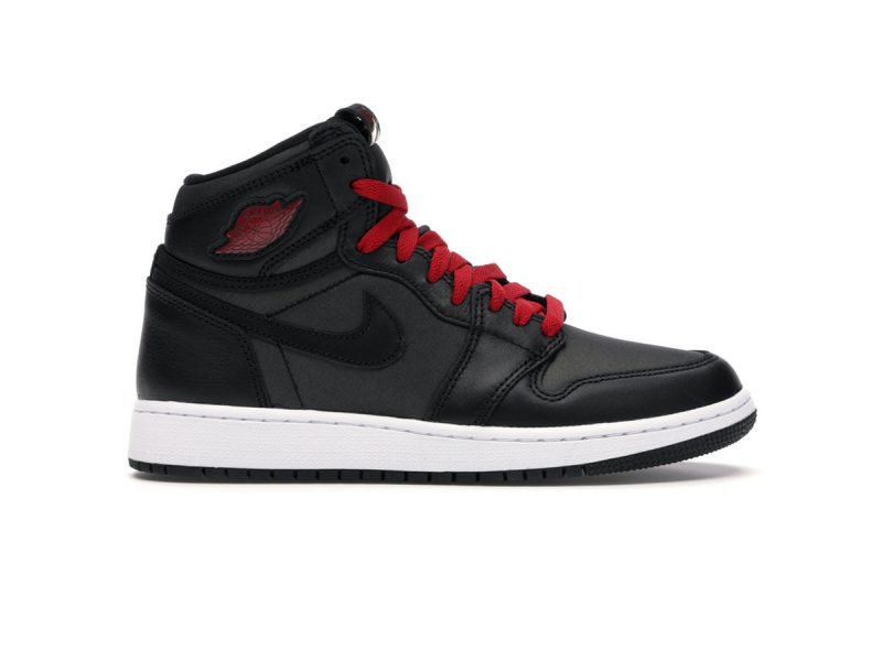 Nike Air Jordan 1 Retro High Black Satin Gym Red