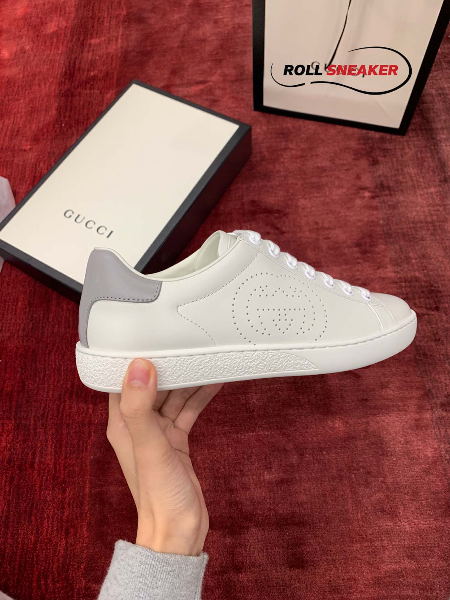 Gucci Ace Perforated Interlocking G (W) 