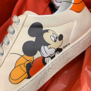 Gucci Disney Ivory Leather Ace Mickey Mouse