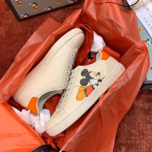 Gucci Disney Ivory Leather Ace Mickey Mouse