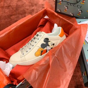 Gucci Disney Ivory Leather Ace Mickey Mouse