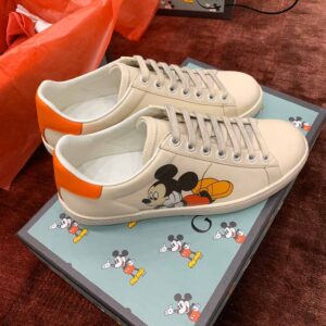 Gucci Disney Ivory Leather Ace Mickey Mouse