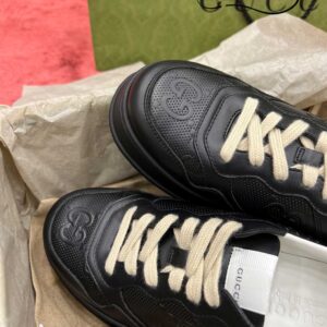 Gucci GG Black Leather Embossed Sneaker