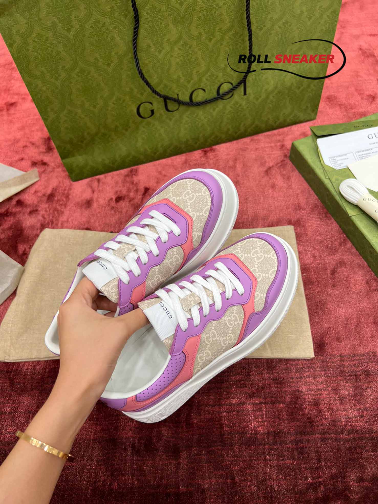 Gucci GG Supreme Sneaker Pink Purple 