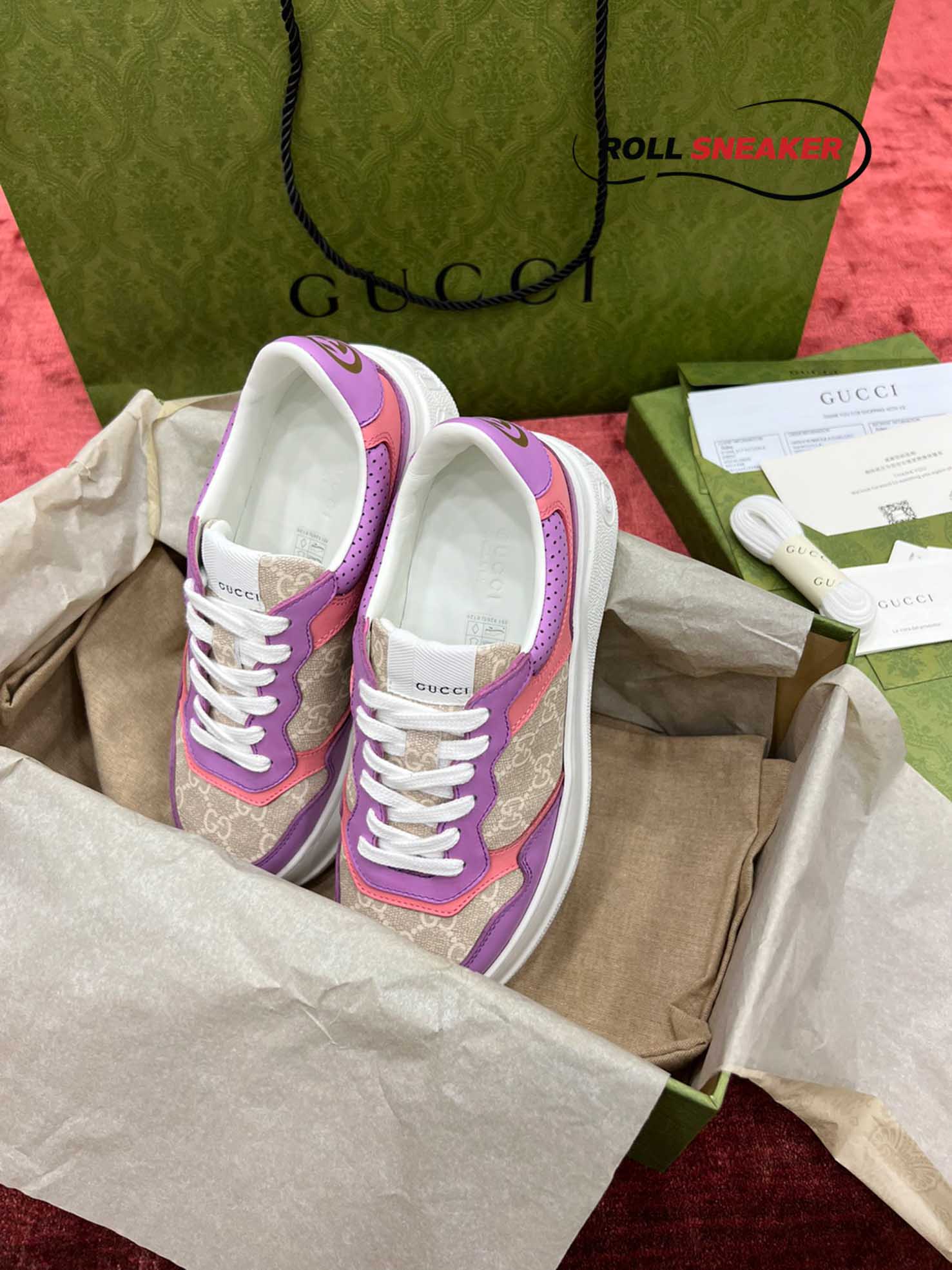 Gucci GG Supreme Sneaker Pink Purple 