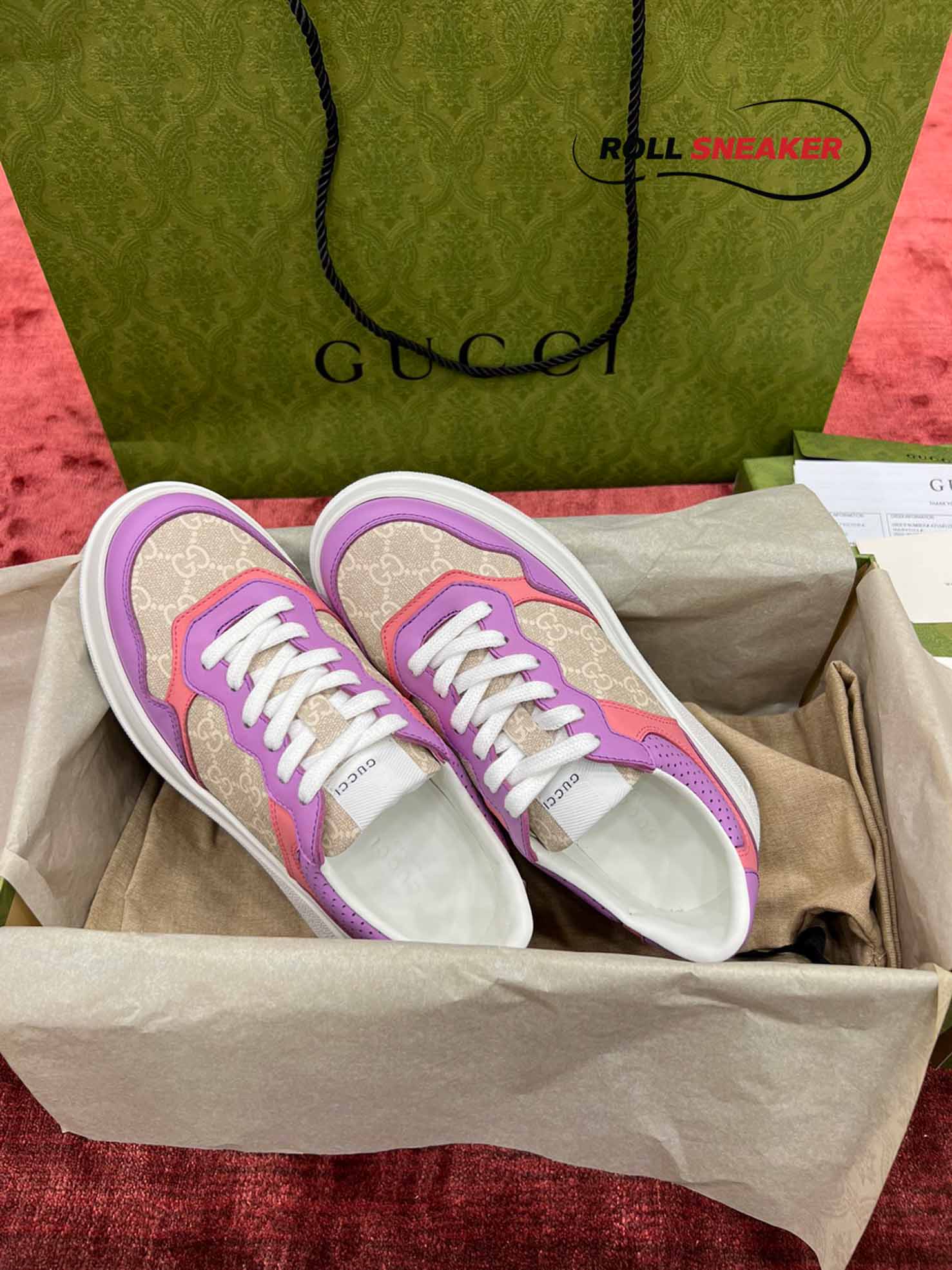 Gucci GG Supreme Sneaker Pink Purple 