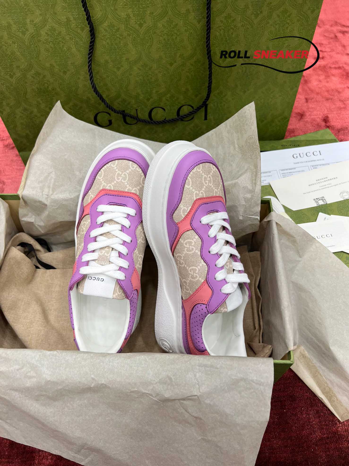 Gucci GG Supreme Sneaker Pink Purple 