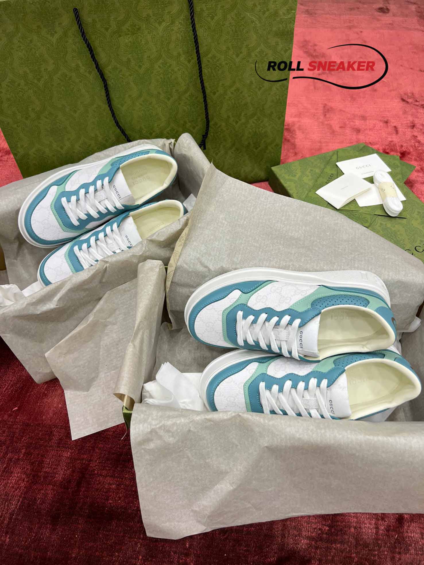 Gucci GG Supreme Sneaker White Blue 