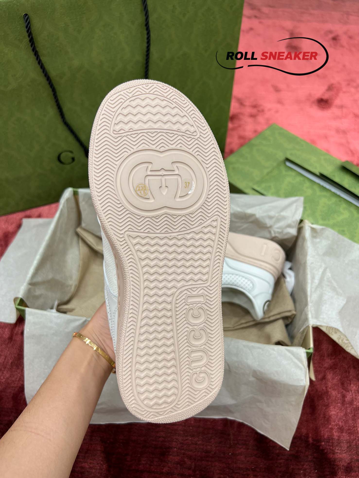 Gucci GG Supreme Sneaker White Pink 