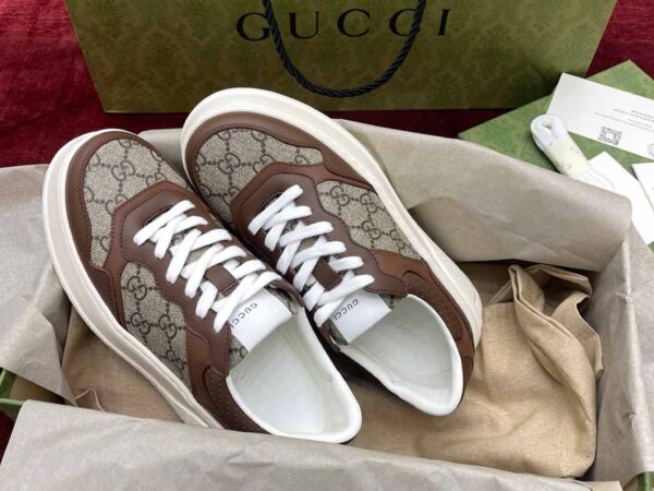 Gucci Leather GG-Print Sneakers