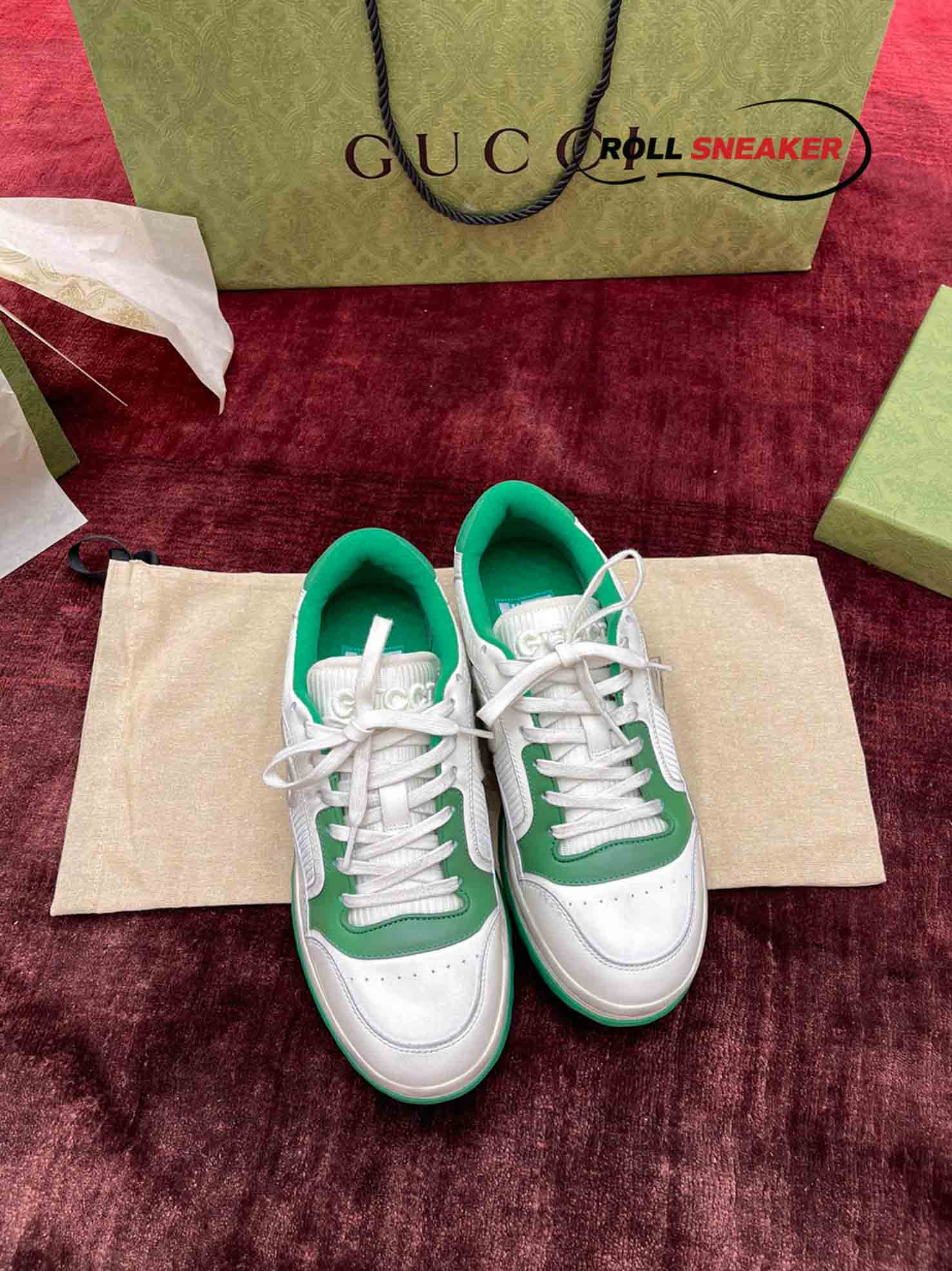 Gucci MAC80 Sneaker Off White and Green
