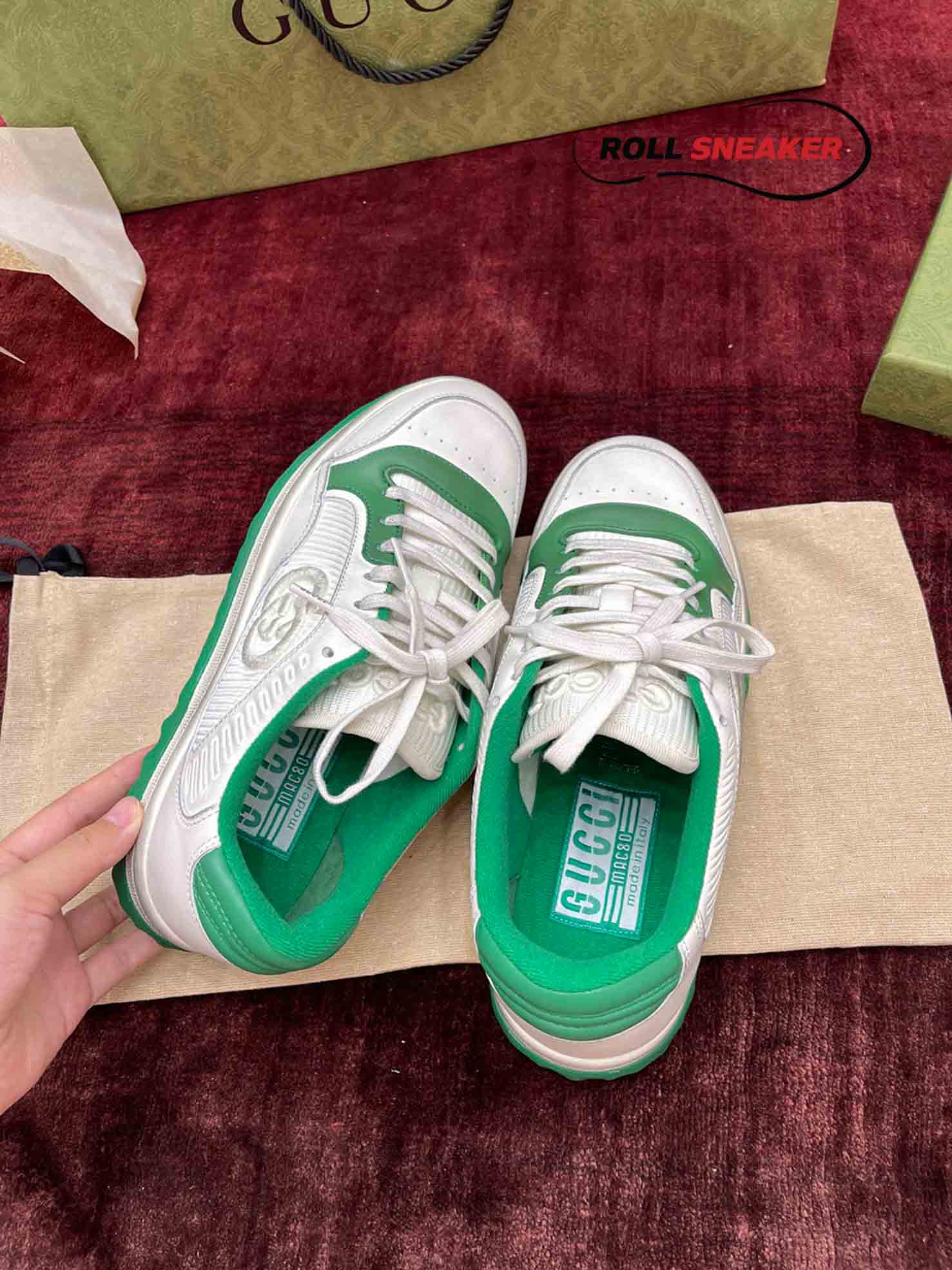 Gucci MAC80 Sneaker Off White and Green
