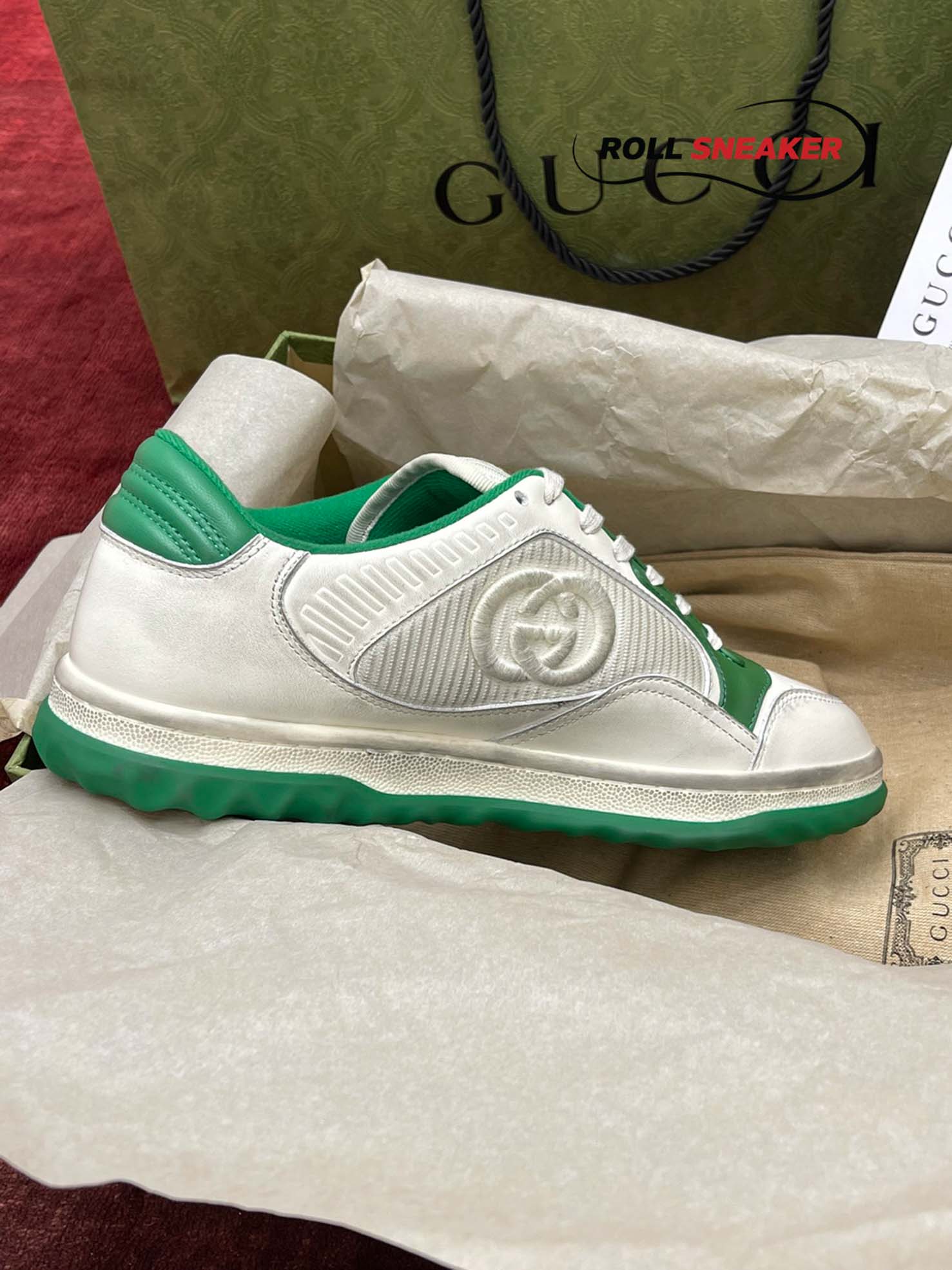 Gucci MAC80 Sneaker Off White and Green
