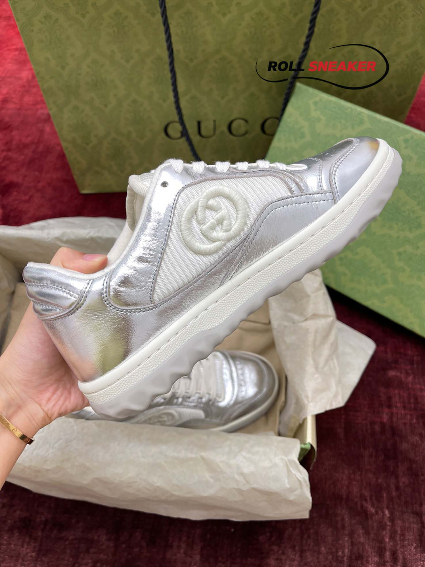 Gucci MAC80 Sneaker Silver and White
