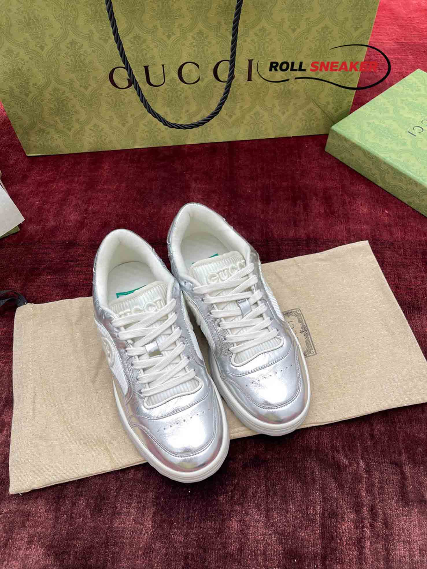 Gucci MAC80 Sneaker Silver and White
