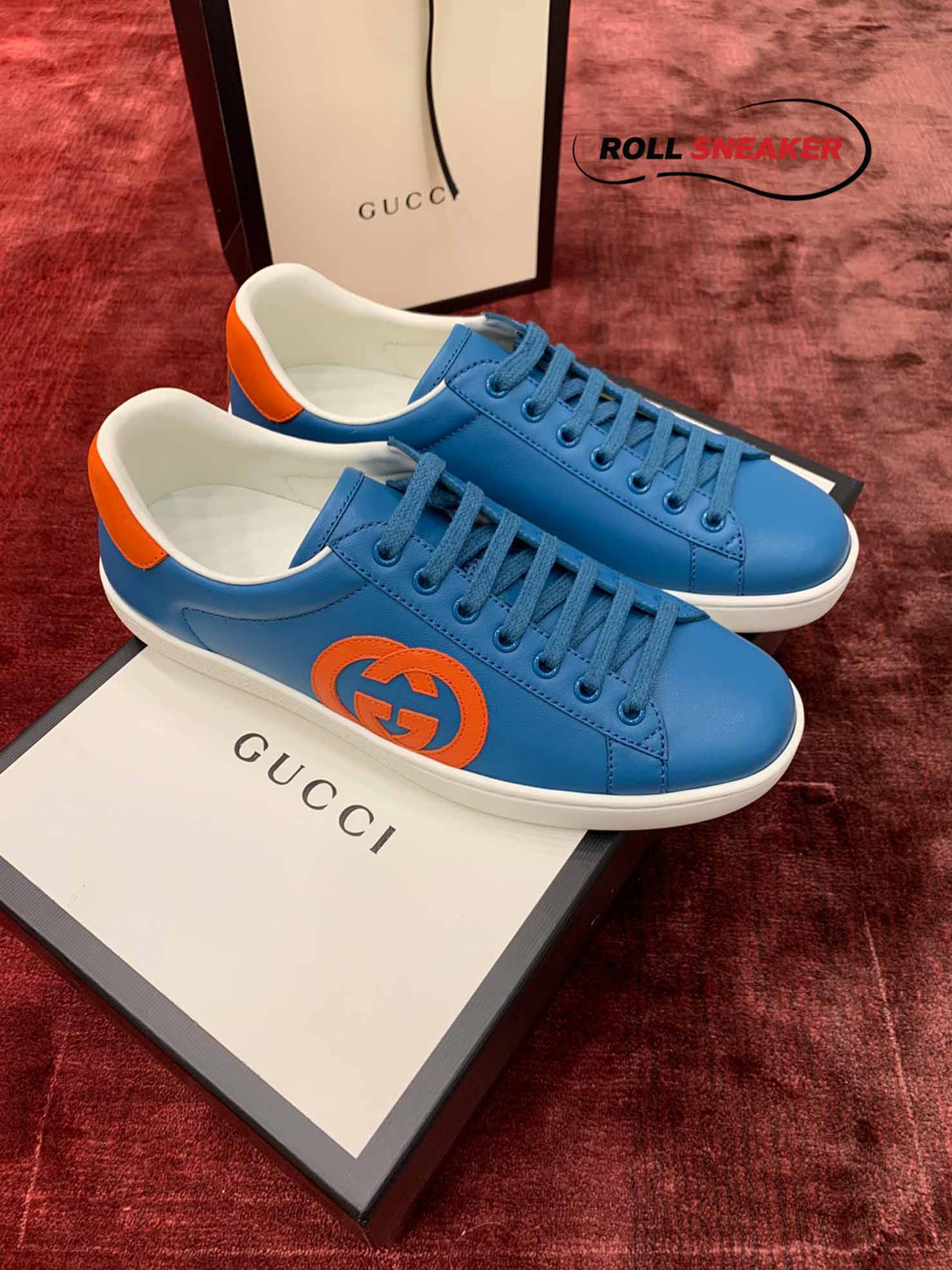 GUCCI Men’s Ace Trainer With Interlocking G In Blue