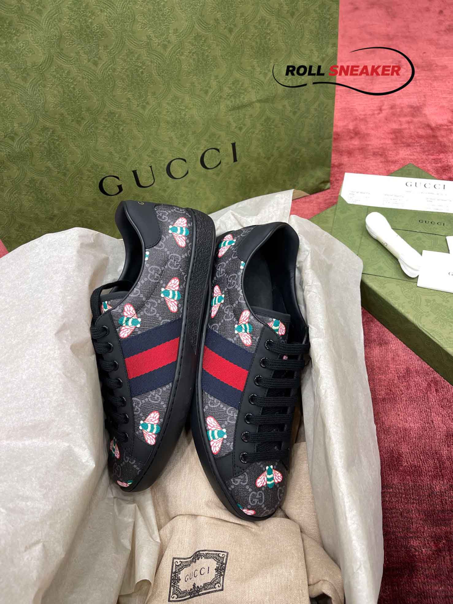 Gucci Men’s Bee Print Ace Sneaker