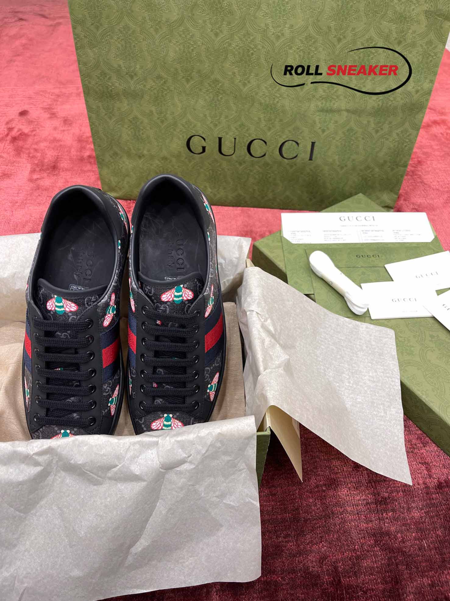 Gucci Men’s Bee Print Ace Sneaker