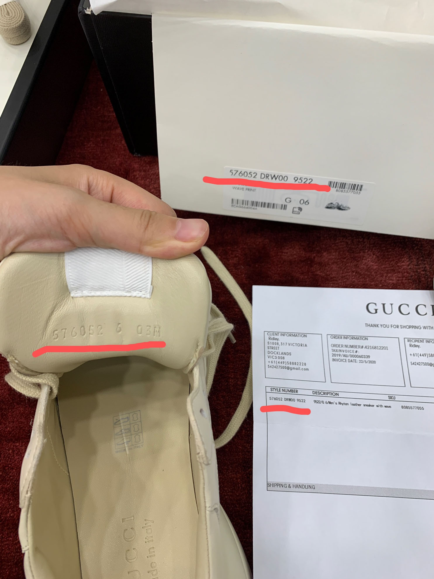 Gucci Rhyton Leather Sneaker With Wave Best Quality
