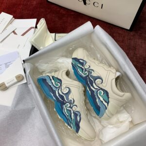 Gucci Rhyton Leather Sneaker With Wave Best Quality