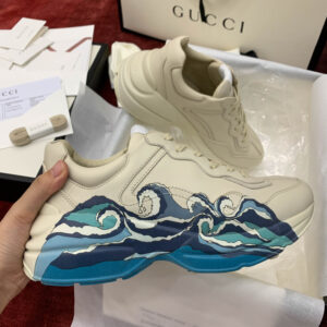 Gucci Rhyton Leather Sneaker With Wave Best Quality