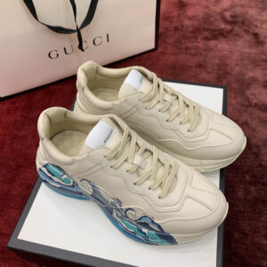 Gucci Rhyton Leather Sneaker With Wave Best Quality