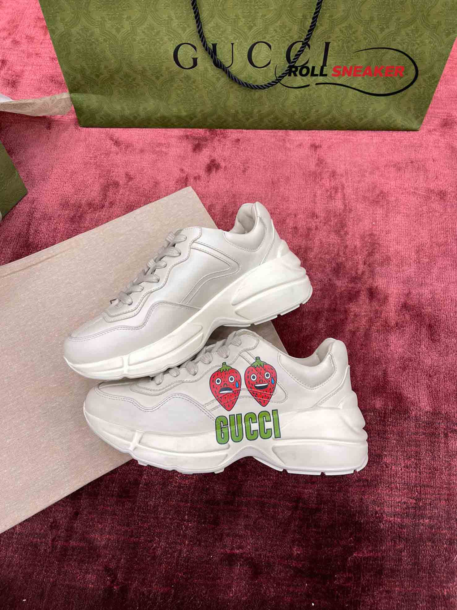 Gucci Rhyton Strawberry Print Sneakers