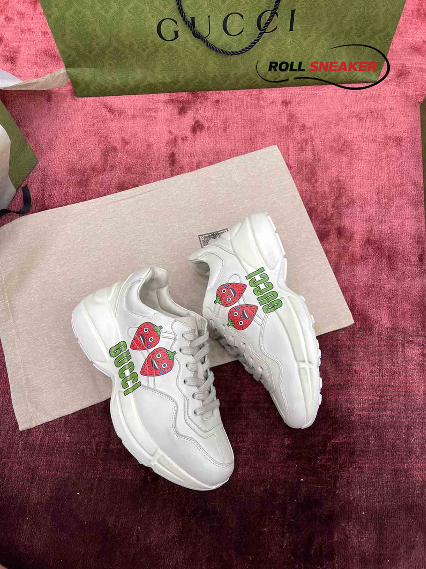 Gucci Rhyton Strawberry Print Sneakers