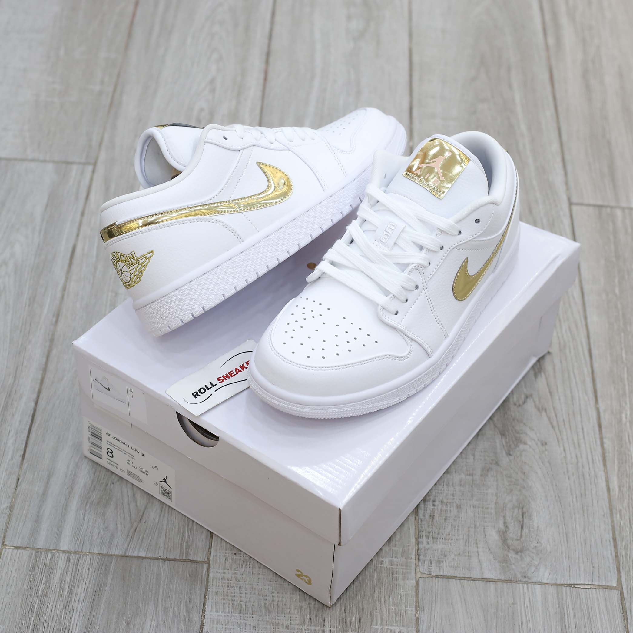 Nike Air Jordan 1 Low White Metallic Gold