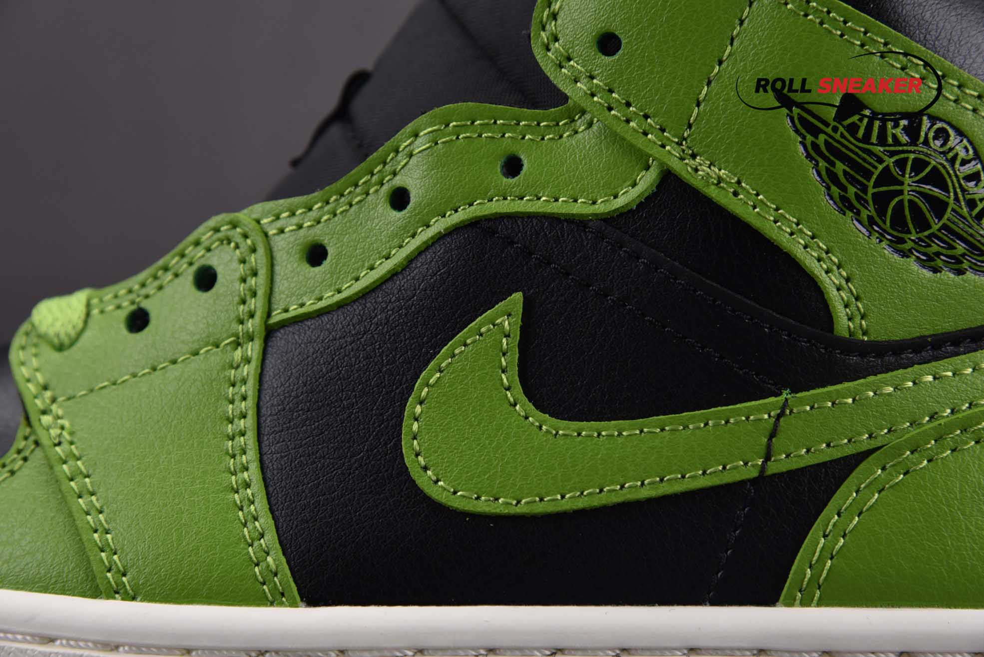 Nike Air Jordan 1 Mid Black Sail Altitude Green Heather
