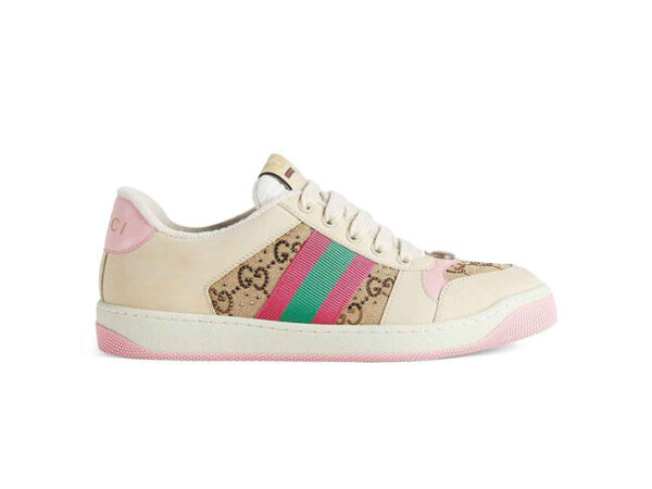 Gucci women’s screener sneaker with crytals 'hồng baby'