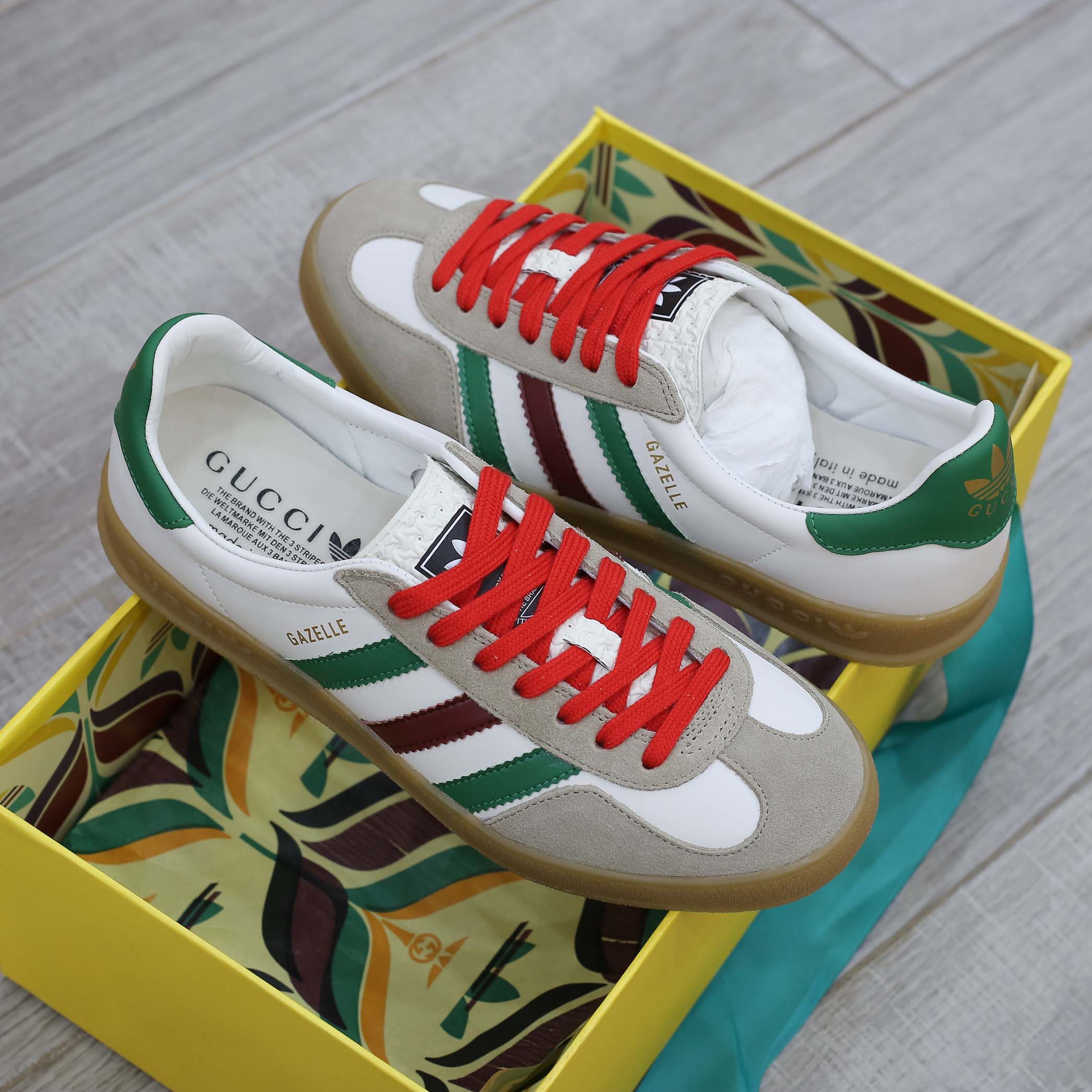 Adidas x Gucci Gazelle White Green Red Men’s