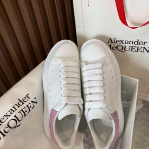 Alexander McQueen Trắng gót Nhung Hồng Cánh Sen