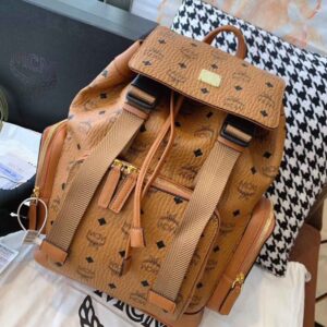 Balo MCM Brandenburg Backpack Visetos Cognac