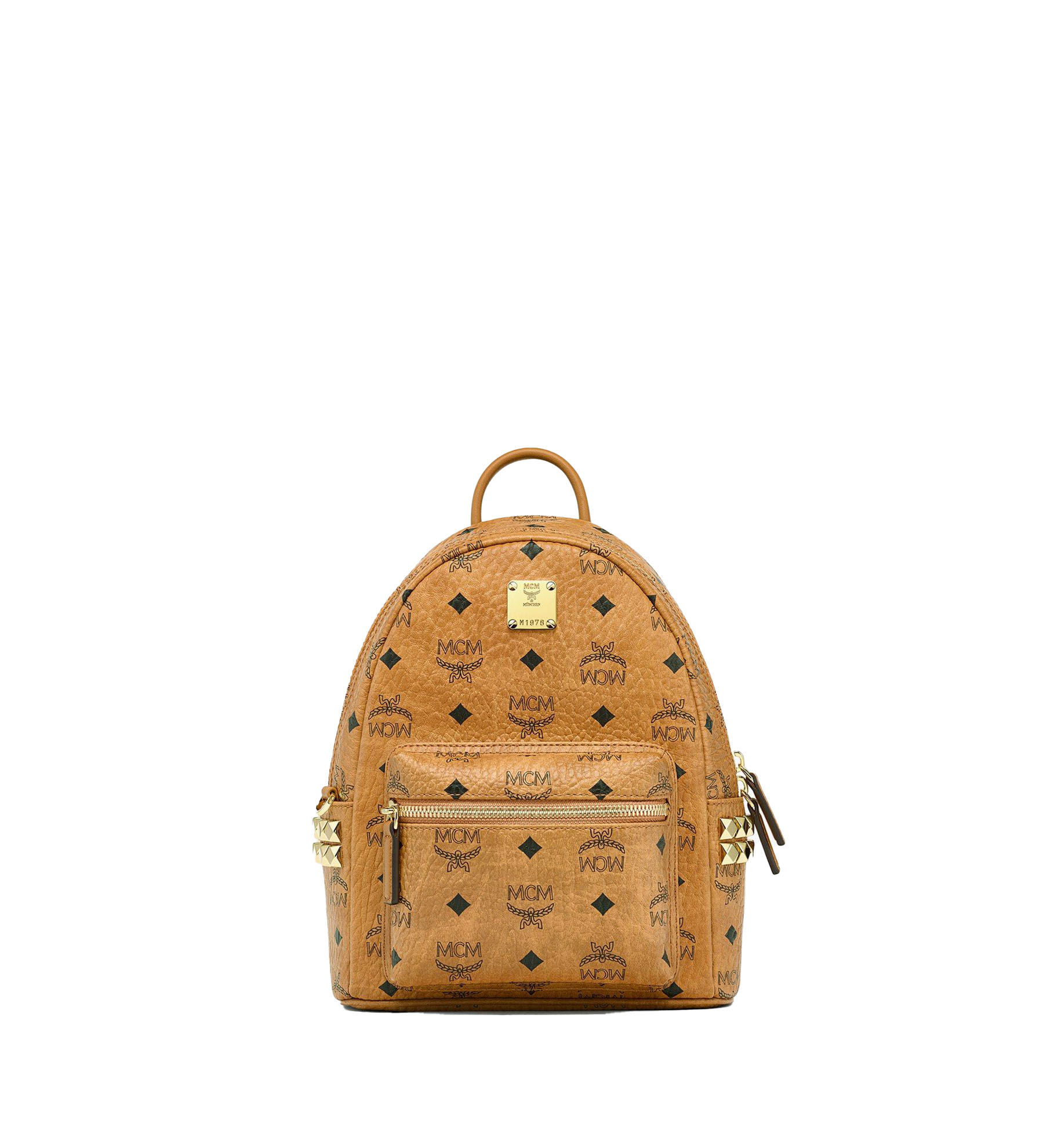 Balo MCM Stark Side Studs Backpack Visetos Cognac Mini