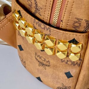 Balo MCM Stark Side Studs Backpack Visetos Cognac Mini