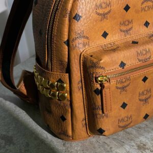 Balo MCM Stark Side Studs Backpack Visetos Cognac Mini