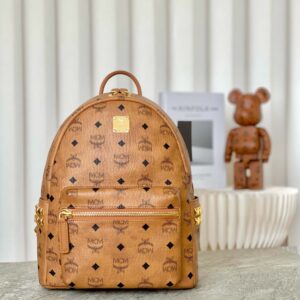 Balo MCM Stark Side Studs Backpack Visetos Cognac Small