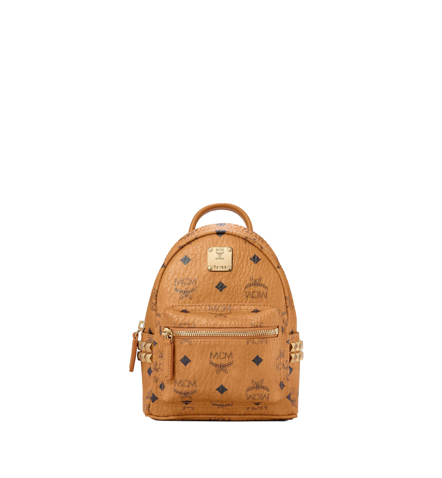 Balo MCM Stark Side Studs Backpack Visetos Cognac X Mini