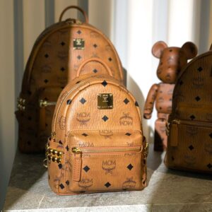 Balo MCM Stark Side Studs Backpack Visetos Cognac X Mini